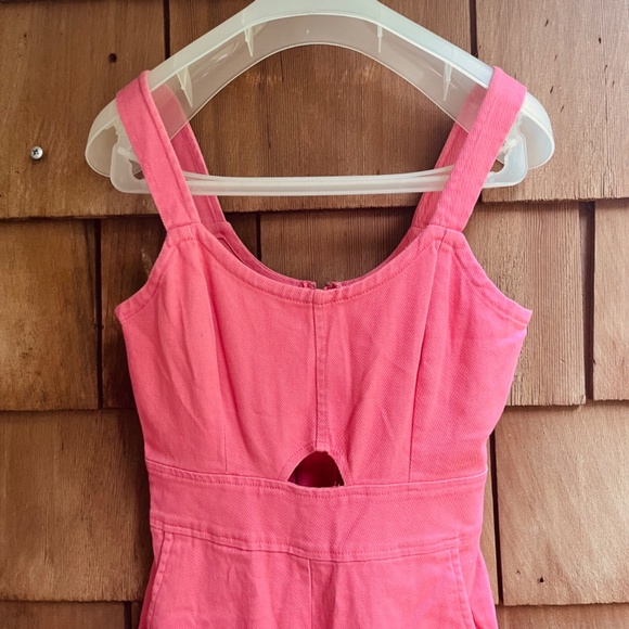 Copper Key Pink Stretch Denim Wide-Leg Jumpsuit with Cutout – Size S, NWT - Picture 5 of 13
